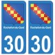 30 Rochefort-du-Gard ville autocollant plaque stickers