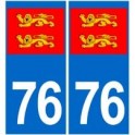 76 normandie autocollant plaque