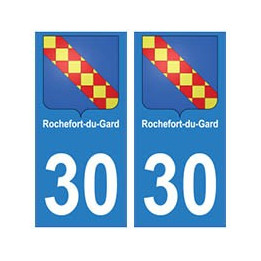 30 Rochefort-du-Gard ville autocollant plaque stickers