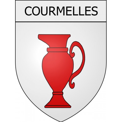 courmelles 02 ville Stickers blason autocollant adhésif