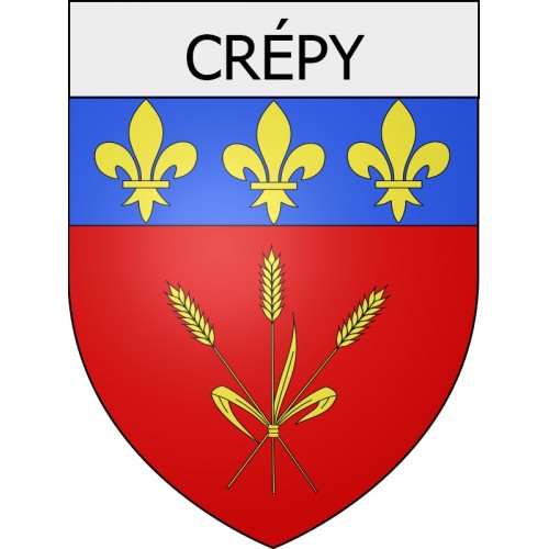 crépy 02 ville Stickers blason autocollant adhésif