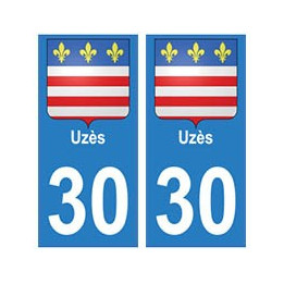 30 Uzès ville autocollant plaque stickers