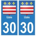 30 Uzès ville autocollant plaque stickers