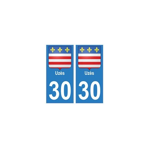 30 Uzès ville autocollant plaque stickers