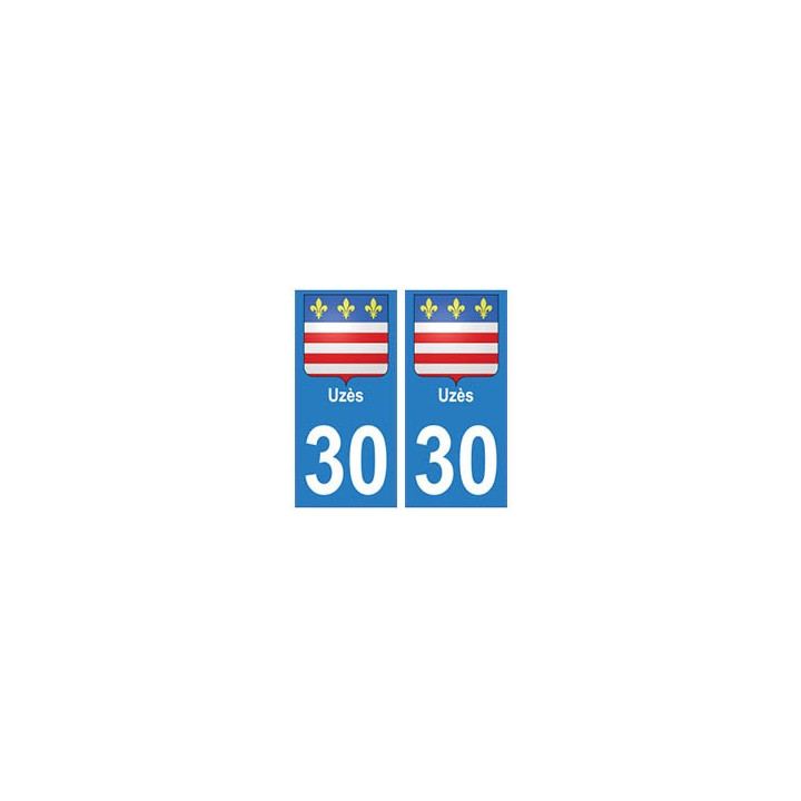 30 Uzès ville autocollant plaque stickers