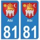 81 Albi blason autocollant plaque stickers ville