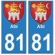 81 Albi blason autocollant plaque stickers ville