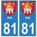 81 Albi france coat of arms decal plate sticker city