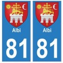 81 Albi blason autocollant plaque stickers ville