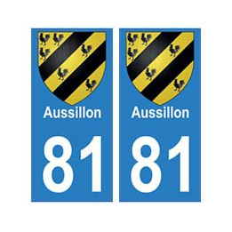 81 Aussillon blason autocollant plaque stickers ville