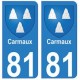 81 Carmaux blason autocollant plaque stickers ville