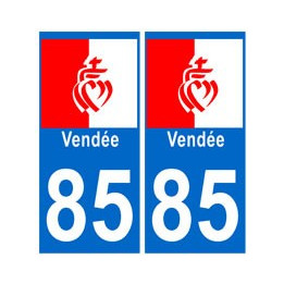 85 Vendée autocollant plaque