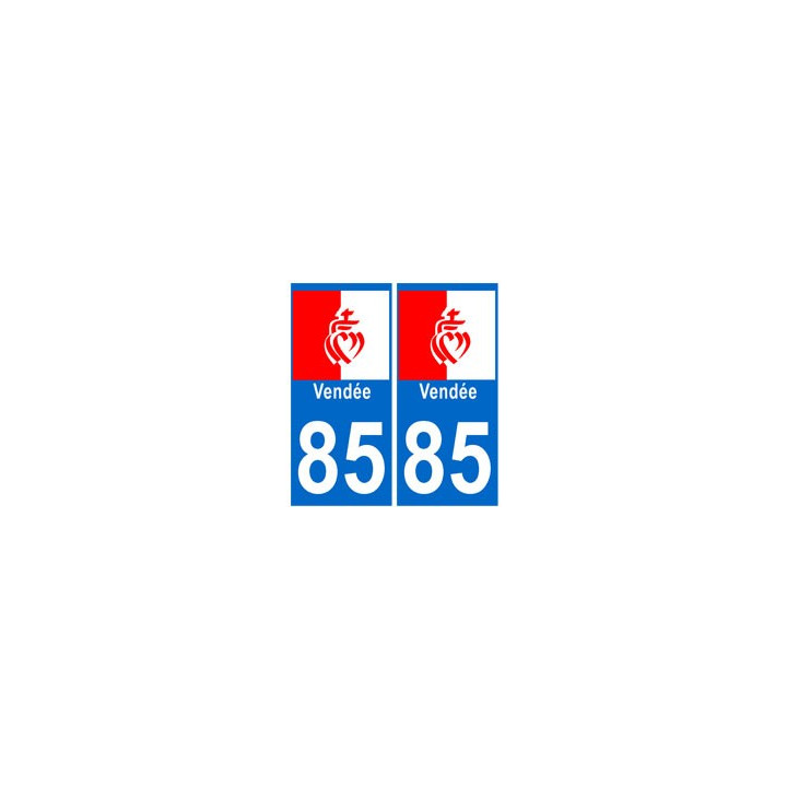 85 Vendée autocollant plaque