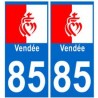 85 Vendée autocollant plaque