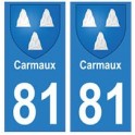 81 Carmaux blason autocollant plaque stickers ville
