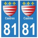 81 Castres coat of arms sticker plate stickers city