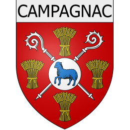 Pegatinas escudo de armas de Campagnac adhesivo de la etiqueta engomada