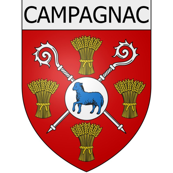 Pegatinas escudo de armas de Campagnac adhesivo de la etiqueta engomada