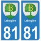 81 Labruguière blason autocollant plaque stickers ville
