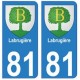 81 Labruguière blason autocollant plaque stickers ville