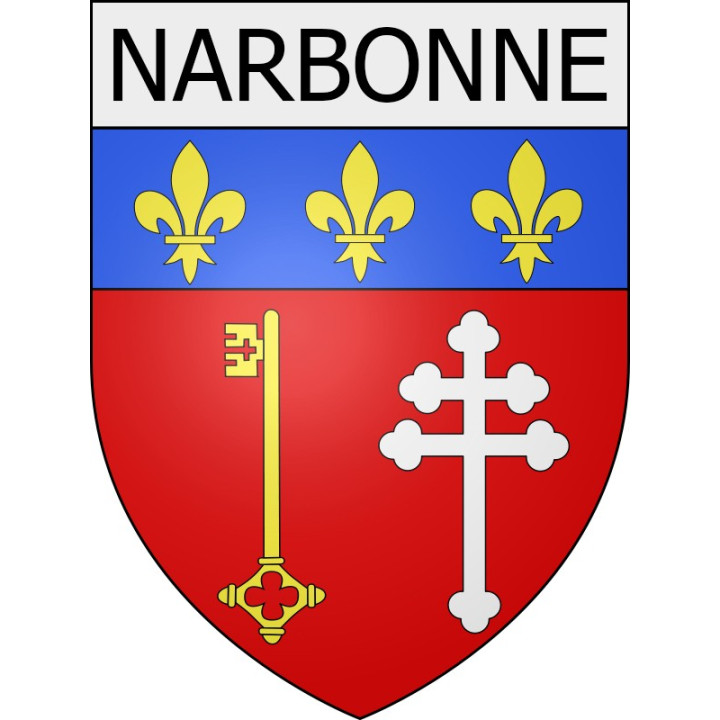 Pegatinas escudo de armas de Narbonne adhesivo de la etiqueta engomada