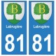 81 Labruguière blason autocollant plaque stickers ville