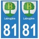 81 Labruguière blason autocollant plaque stickers ville