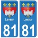 81 Lavaur blason autocollant plaque stickers ville