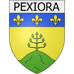 Pegatinas escudo de armas de Mouthoumet adhesivo de la etiqueta engomada