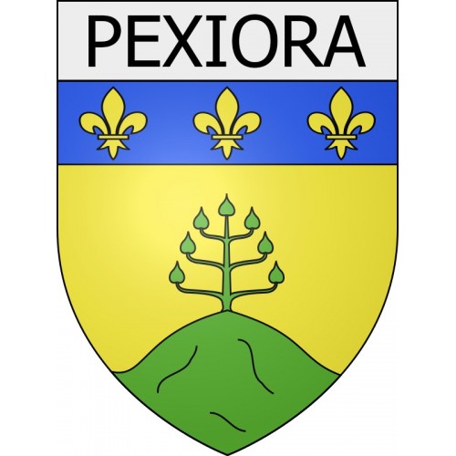 Pegatinas escudo de armas de Mouthoumet adhesivo de la etiqueta engomada