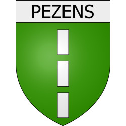 Pegatinas escudo de armas de Mouthoumet adhesivo de la etiqueta engomada