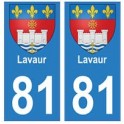 81 Lavaur stemma adesivo piastra adesivi città