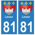 81 Lavaur blason autocollant plaque stickers ville