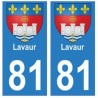 81 Lavaur wappen aufkleber typenschild aufkleber stadt