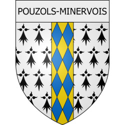 Pegatinas escudo de armas de Mouthoumet adhesivo de la etiqueta engomada