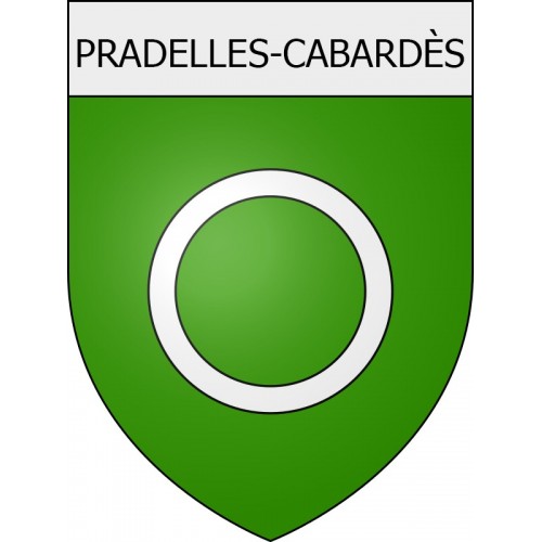 Pegatinas escudo de armas de Mouthoumet adhesivo de la etiqueta engomada