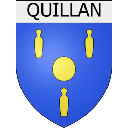 Pegatinas escudo de armas de Mouthoumet adhesivo de la etiqueta engomada