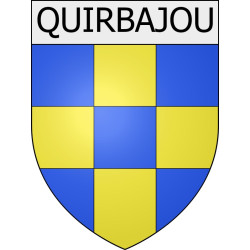 Pegatinas escudo de armas de Mouthoumet adhesivo de la etiqueta engomada