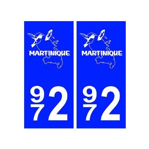 972 Martinique blason autocollant plaque