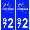 972 Martinique blason autocollant plaque