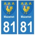 81 Mazamet blason autocollant plaque stickers ville