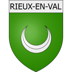 Pegatinas escudo de armas de Moussoulens adhesivo de la etiqueta engomada