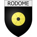 Pegatinas escudo de armas de Moussoulens adhesivo de la etiqueta engomada