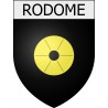 Pegatinas escudo de armas de Moussoulens adhesivo de la etiqueta engomada