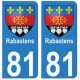 81 Rabastens blason autocollant plaque stickers ville