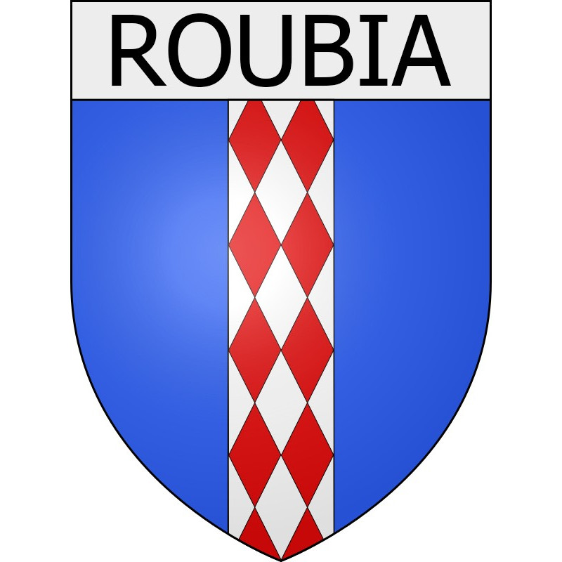 Pegatinas escudo de armas de Moussoulens adhesivo de la etiqueta engomada