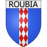 Pegatinas escudo de armas de Moussoulens adhesivo de la etiqueta engomada