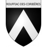 Pegatinas escudo de armas de Moussoulens adhesivo de la etiqueta engomada