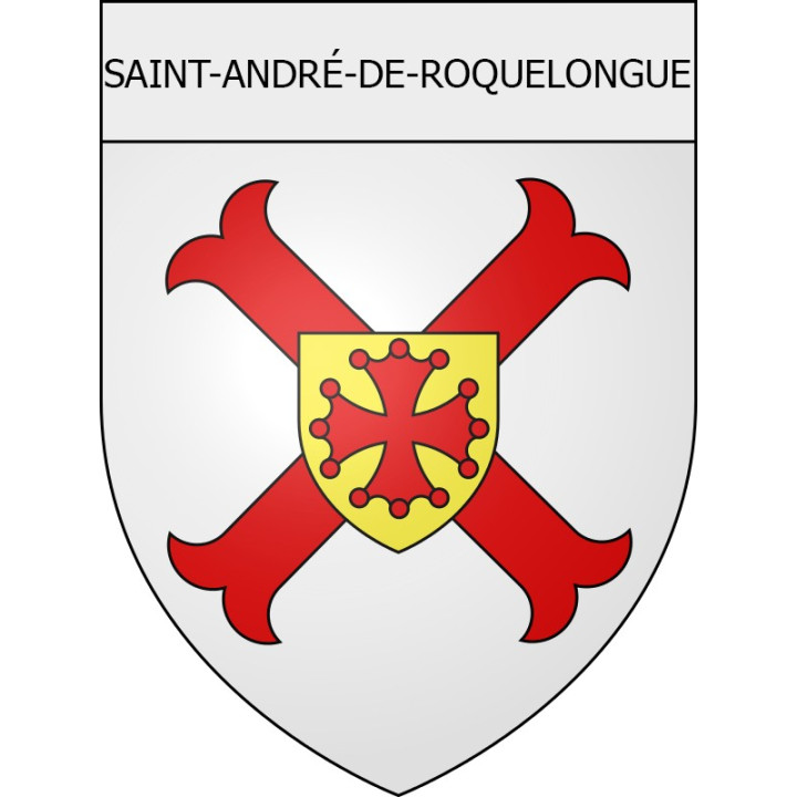 Pegatinas escudo de armas de Moussoulens adhesivo de la etiqueta engomada