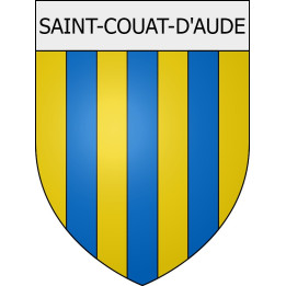 Pegatinas escudo de armas de Moussoulens adhesivo de la etiqueta engomada